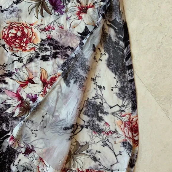 Floral Print Tianello Women's Duster/Tunic XLG - Picture 3 of 6